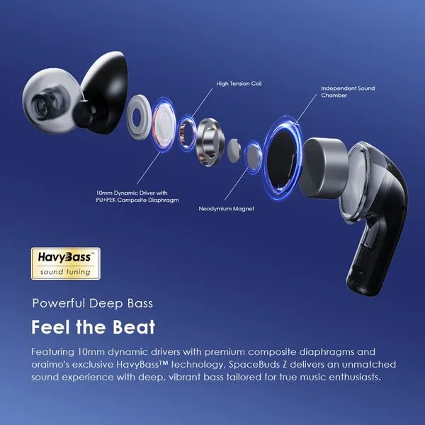 oraimo spacebuds z anc true wireless earbuds with spatial audio