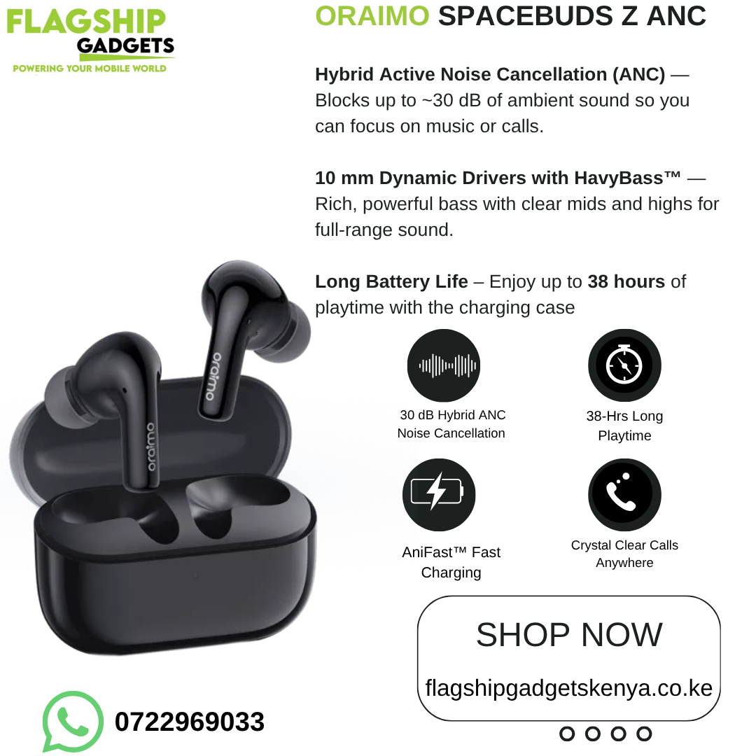 oraimo spacebuds z anc true wireless earbuds with spatial audio