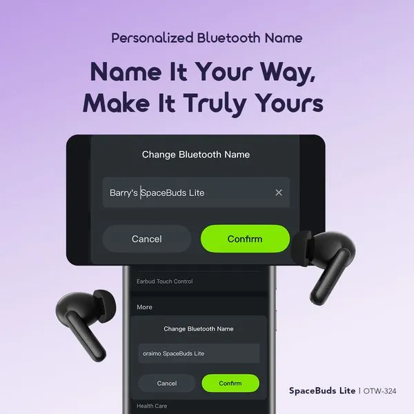 oraimo spacebuds lite sound360 anti lost true wireless earbuds