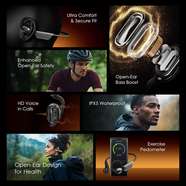 Oraimo OpenCirclet 2 IPX5 Steps Tracking Open-Ear Earphones