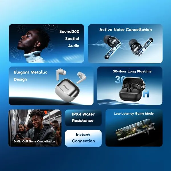 Oraimo SpaceBuds Neo+ ANC Spatial Audio True Wireless Earphones 