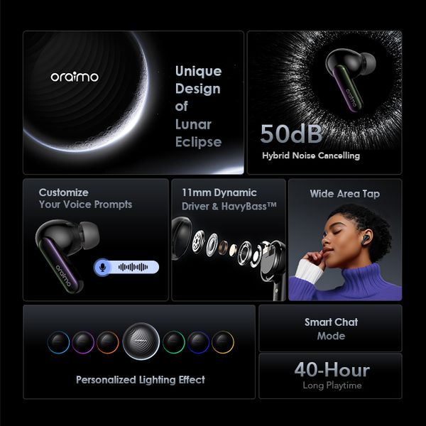 oraimo SpaceBuds Hybrid ANC True Wireless Earbuds