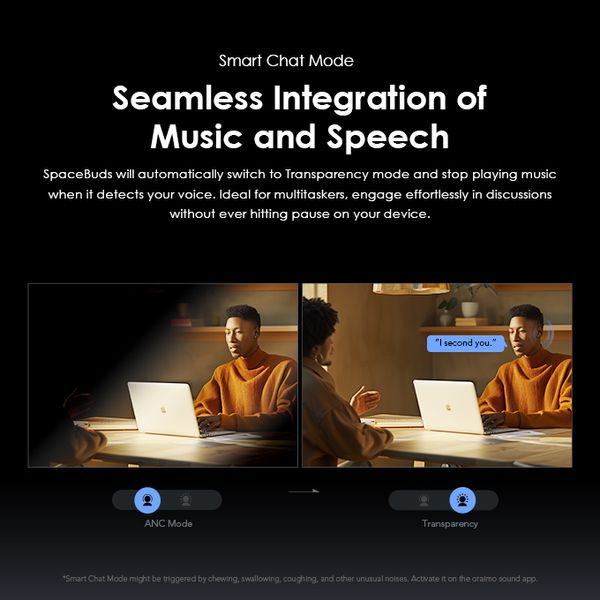 oraimo SpaceBuds Hybrid ANC True Wireless Earbuds