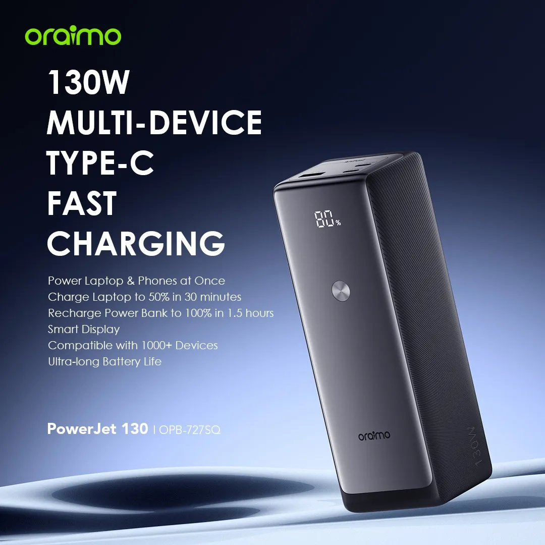Oraimo PowerJet 130 27600mAh 130W Power Bank (OPB‑727SQ)
