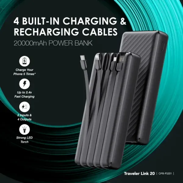 Oraimo Traveler Link 20 20000mAh 12W Power Bank (OPB‑P5201)