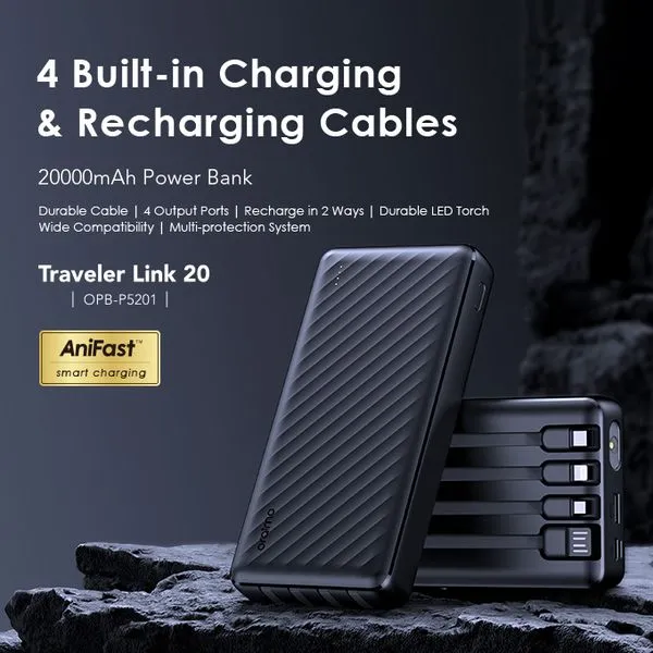 Oraimo Traveler Link 20 20000mAh 12W Power Bank (OPB‑P5201)