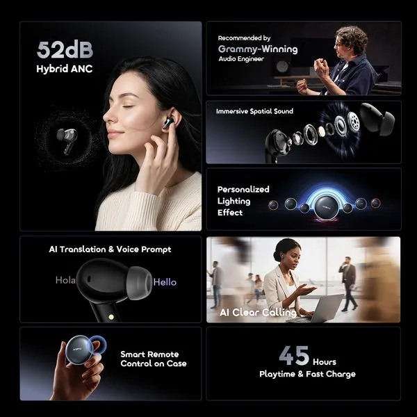 Oraimo SpaceBuds 2 AI Smart 45Hrs True Wireless Earbuds