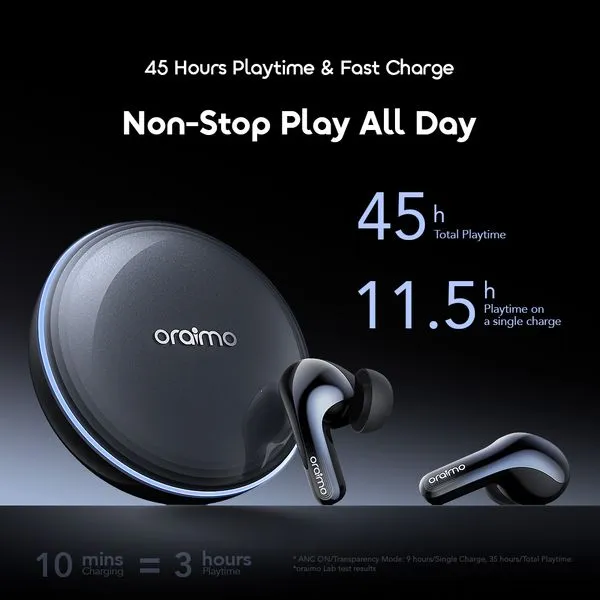 Oraimo SpaceBuds 2 AI Smart 45Hrs True Wireless Earbuds