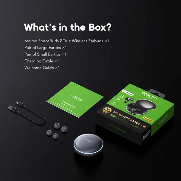 Oraimo SpaceBuds 2 AI Smart 45Hrs True Wireless Earbuds