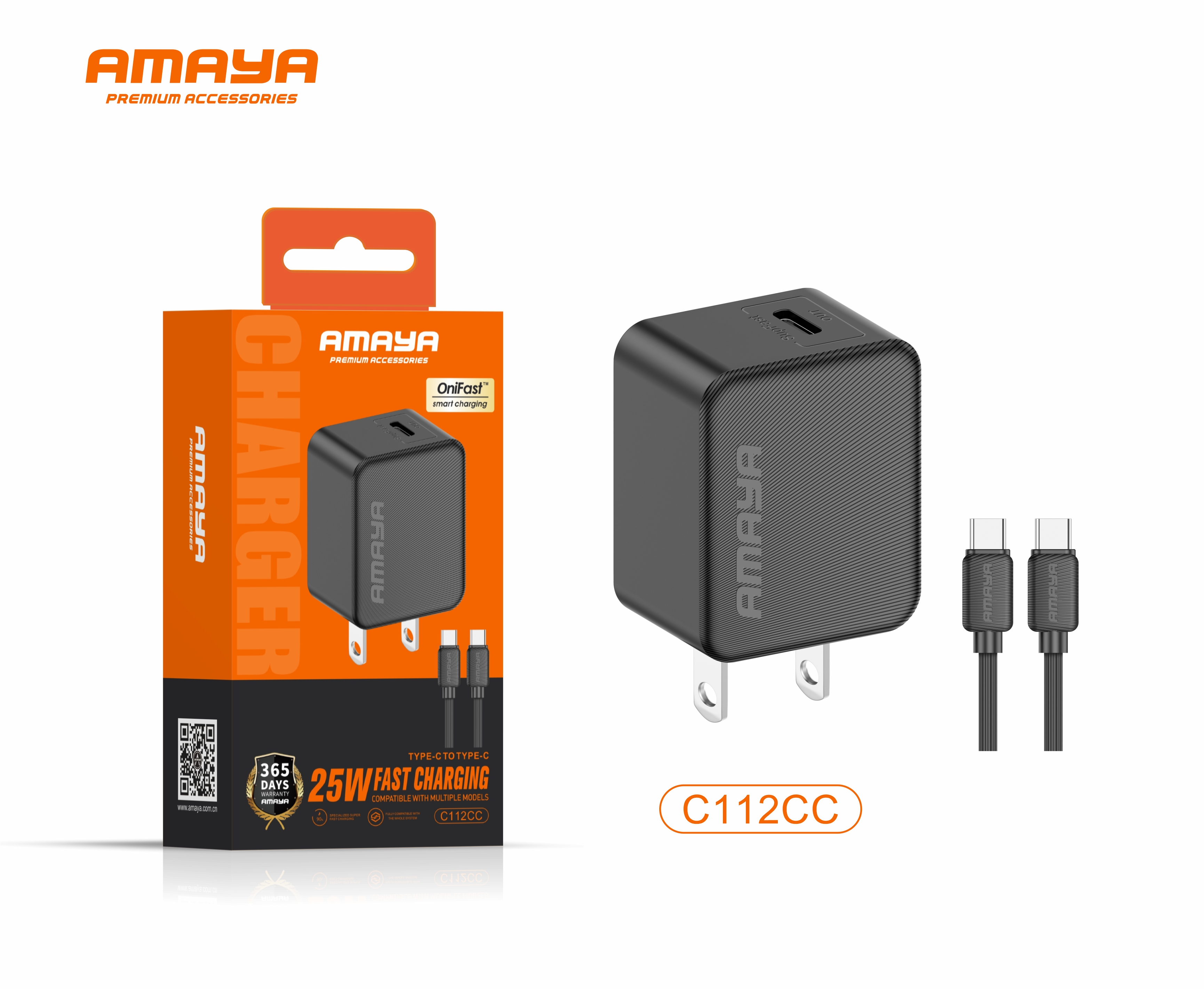 Amaya Type C to Type C 25W fast charger