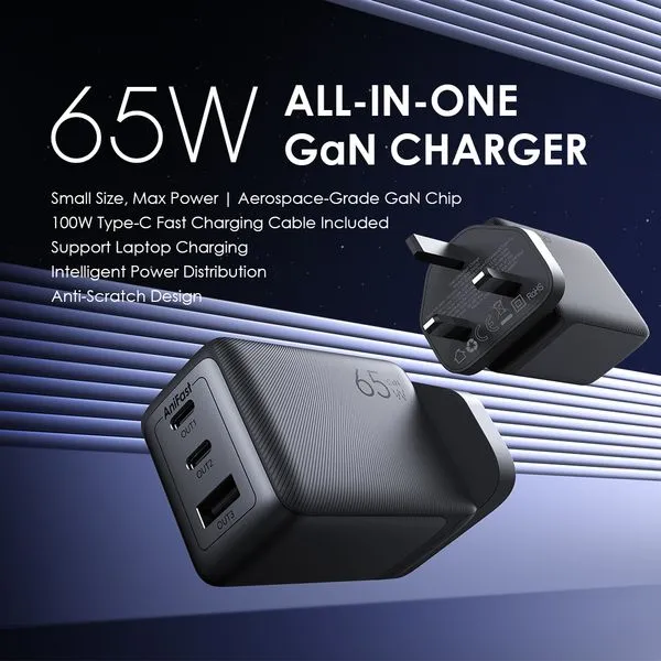 oraimo hypergan 65 65w gan laptop phone charger