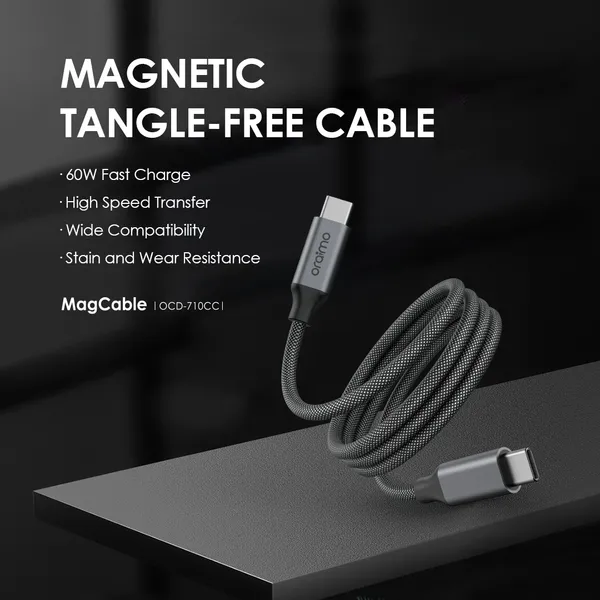 oraimo magcable 1m 60w type c to type c data cable