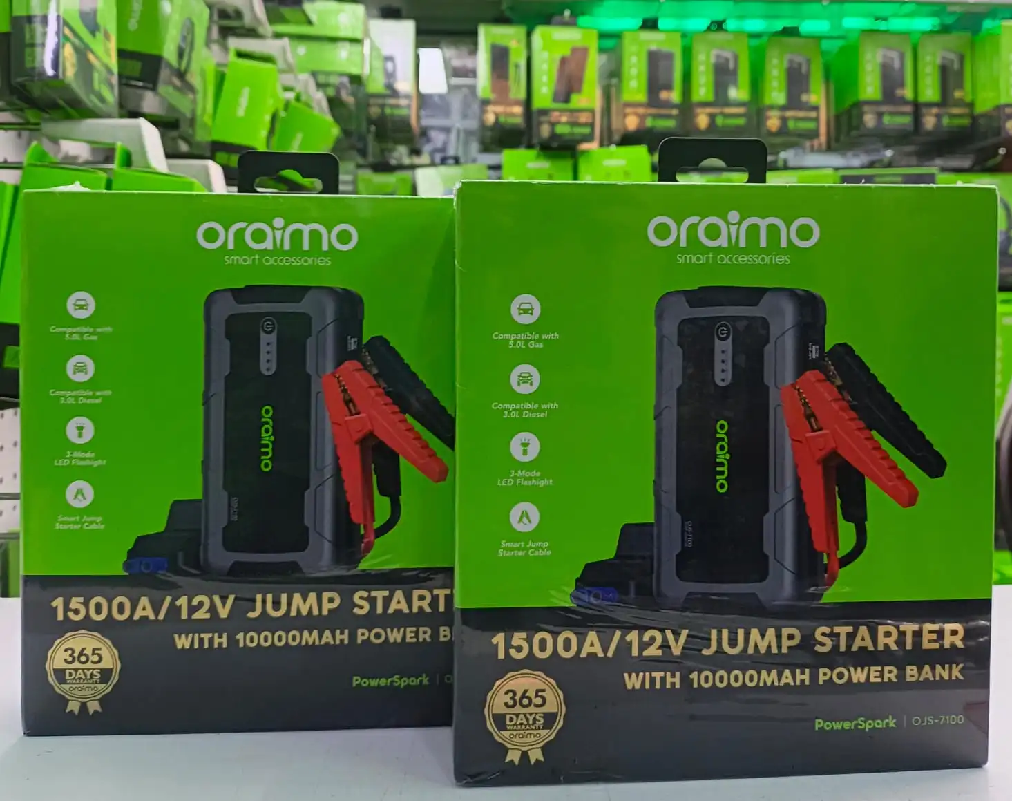 oraimo PowerSpark 1500A 12V Car Jump Starter with 10000mAh Power Bank