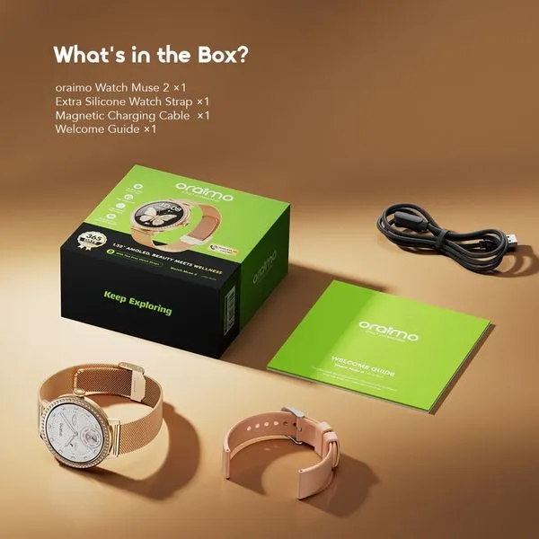 oraimo Watch Muse 2 1.32" AMOLED Diamond Appearance Smart Watch