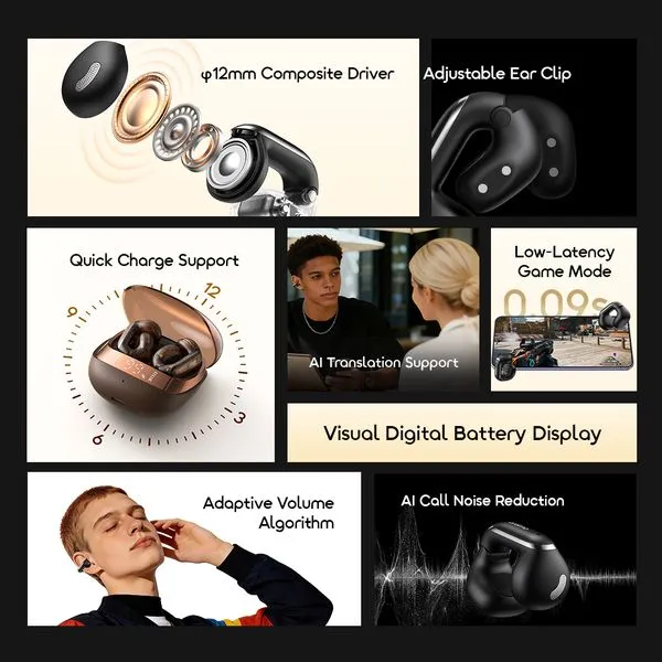 Oraimo OpenSnap N2 OPN-374N Open-Ear True Wireless Earbuds