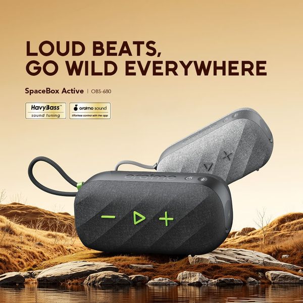 Oraimo SpaceBox Active — 25W Portable Speaker with FM Radio & Custom EQ