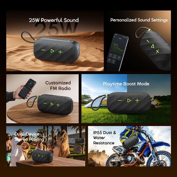 Oraimo SpaceBox Active — 25W Portable Speaker with FM Radio & Custom EQ