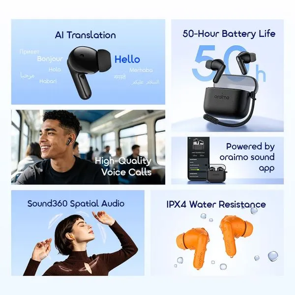 oraimo SpaceBuds Lite 2 Immersive Portable True Wireless Earbuds
