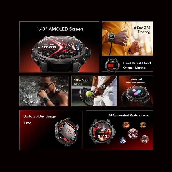 oraimo Watch GT GPS Smart Watch