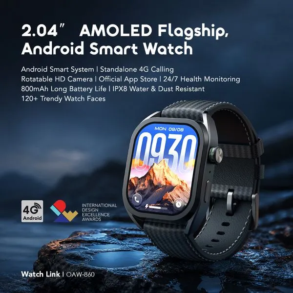 oraimo Watch Link 2.04" 4G Android Smart Watch
